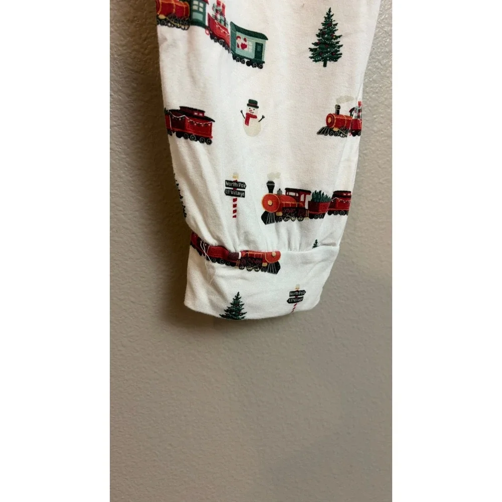 Kyte Baby Pajama Jogger Pants Large North Pole Christmas Train Bamboo Lounge - Picture 5 of 7